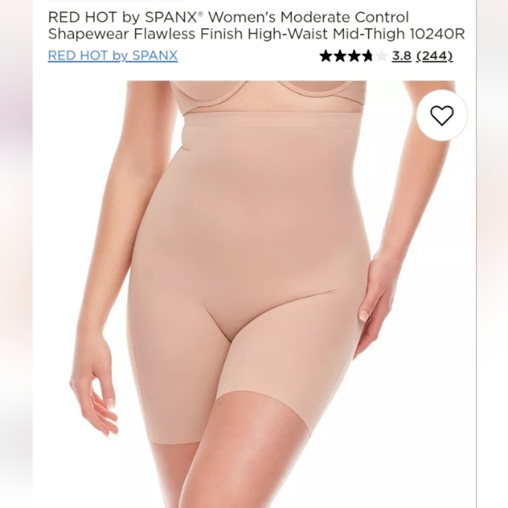 Red Hot SPANX Moderate Control Mid-Thigh Nude Size Medium NWOT